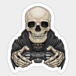 Gamer Skeleton Video Game Lover Illustration Sticker